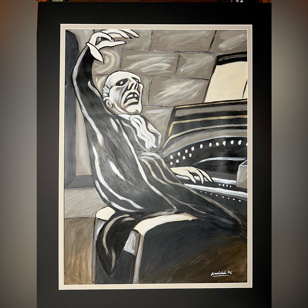 Artist John Froehlich Large Original 2006 Acrylic Wash “Musician” 22.5” x 30”